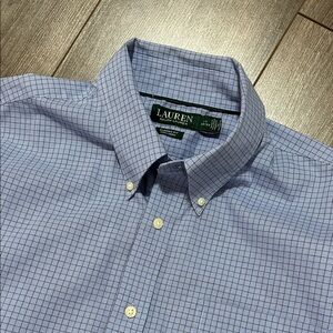 Ralph Lauren Men's Blue Grid Pattern Shirt